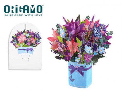 Origamo Κάρτα ΕυχετήριαFLOBOUQUET Ρομαντικά Λουλούδια  30x34.3cm 