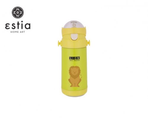 Estia Ανοξείδωτο Παγούρι Θερμός με Καλαμάκι Lion σε Πράσινο χρώμα 350ml Estia Ανοξείδωτο Παγούρι Θερμός με Καλαμάκι Lion σε Πράσινο χρώμα 350ml