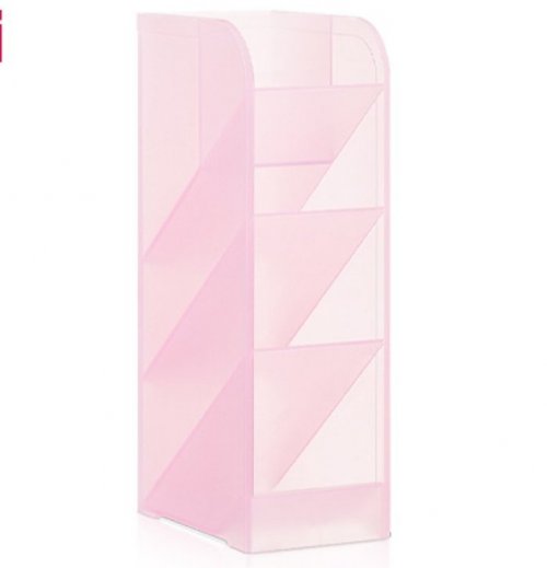 Μολυβοθήκη πλαστική Deli 5 θέσεων διάφανο ροζ